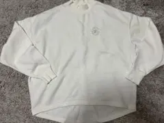 ホワイト ハイネック スウェット トレーナー