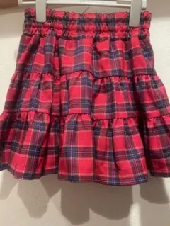Pomona Kiss 赤チェック 女の子 スカート 秋冬 140