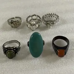 リング 指輪 6点セット 묶음 판매 레트로 大ぶり アクセサリー