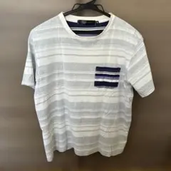 裏地ストライプデザイン Tシャツ Mサイズ