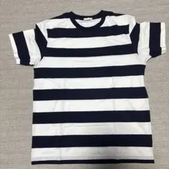 GU ストライプ Tシャツ ネイビー/ホワイト