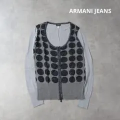 ARMANI JEANS / ジップアップ ニット カーディガン イタリア製 Mのサムネイル