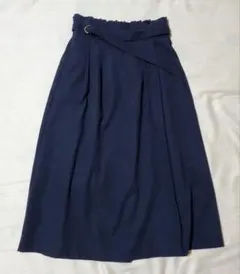 MAJESTIC LEGON ネイビー ラップスタイル ロングスカート