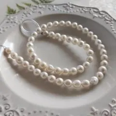 P563-9 天然淡水パールビーズ ホワイトグレー系 約6〜7mm ハンドメイド