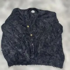 ダークグレー シャギーカーディガン