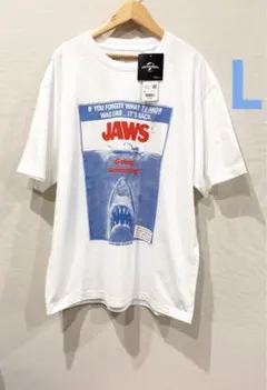 新品タグ付きUNIQLOジョーズTシャツJAWS白LホワイトUTユニクロ