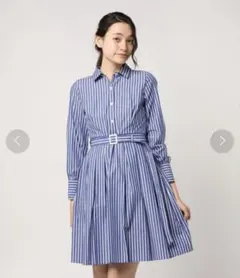 ブルーレーベルクレストブリッジ シャツワンピース ストライプブロード 長袖 38
