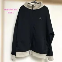 ROPÉ PICNIC collection ジャージ上着L ブラックxベージュ