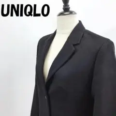 ユニクロ カシミヤ混 チェスターコート ロング ブラック サイズM