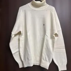 アイボリー タートルネックセーター ゆったりフィット