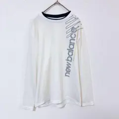 ニューバランス　ロンT　メンズM　アイボリー色系　プリント　ポリエステルのサムネイル