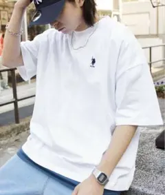 【やや使用感】U.S. POLO ASSN 白Tシャツ M