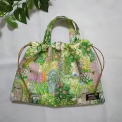 巾着タイプのサコッシュ　ユキエモン　冬支度　No.345