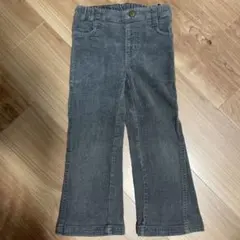 ハッシュアッシュ HusHusH グレー フレアパンツ ロゴ刺繍 コーデュロイ