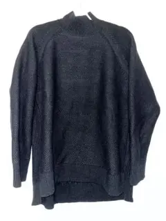 ＋J ユニクロ プレミアムラムケーブルハイネックセーター 黒 XL