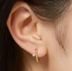 【右のみ】k10 ホワイトトパーズ イヤリング 箱付き