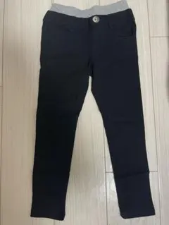 黒色長ズボン グレーゴムウエスト110cm