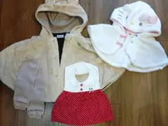 ミキハウスのスタイ、パンツ、ポンチョ。 マールマールのレッグウォーマー　美品