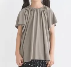 OMNES オムネス キッズ デザインプルオーバー半袖Tシャツ グレージュ100のサムネイル