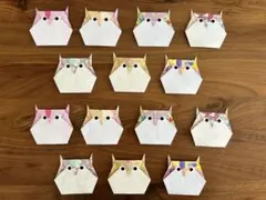 折り紙 フクロウ 壁面飾り ハンドメイド 14枚