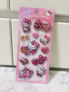 サンリオ キティ スパンコールパーティー シール ヒョウ柄