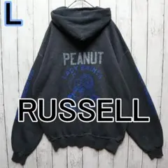 メンズL【美品】90sメキシコ製ラッセルパーカー黒染00439