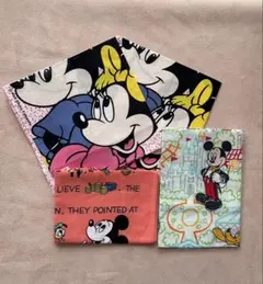 ディズニー ミッキーマウス レトロ ハンカチ 4枚セット 【希少】