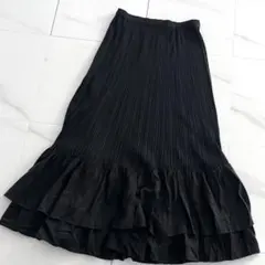 プリーツプリーズ イッセイミヤケ スカート ブラック - メルカリ
