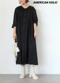 雑誌掲載　完売品　AMERICAN HOLIC ピンタックレースワンピ②