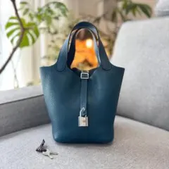 極美品・特別価格★エルメス ピコタンロックPM ブルー系 D刻印 オマケ付き 極美品・特別価格☆エルメス ピコタンロックPM ブルー系 D刻印 オマケ