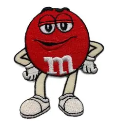 新品 m&m's エムアンドエムズ 刺繍パッチ ワッペン レッドSAB195