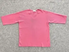 【美品】オペークドットクリップ　ピンク　春ニット　M 五丈袖