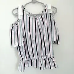 美品❦ストライプ 肩出しトップス