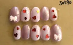 ネイルチップ　S0590　ショートオーバル