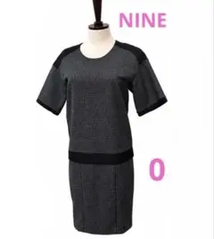 良品　NINEナイン　おしゃれな格子風柄のワンピース　0のサムネイル