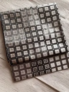 光沢幾何学模様　シルバーグレー系 袋帯