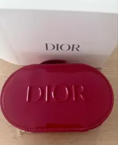 ディオール　DIOR　正規ノベルティ　レッド　ポーチ　エナメル　非売品