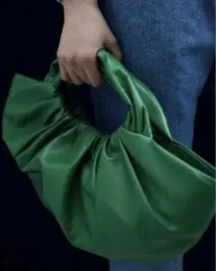 ZARA レザーバケットハンドバッグ グリーン