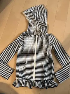 ストライプ フリル付きラッシュガード 130