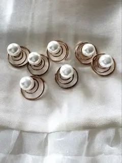 ヘアチャーム　パール７点セット