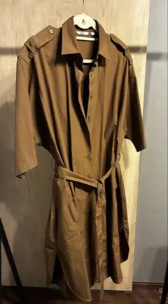【美品】ユニクロ:C ブラウン シャツワンピース Mサイズ
