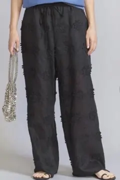 極美品◆24ss コットンエンブロイダリーレース タック パンツ 36 極美品◇24ss コットンエンブロイダリーレース タック パンツ 36