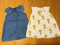 petit main 花柄ワンピース 2点セット