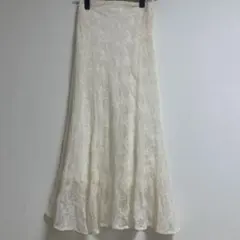 MAJESTIC LEGON アイボリー レース ロングスカート M