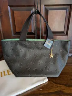 新品未使用 FEILER ハイジ トートバッグ ブラック/グリーン系（小)