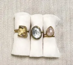 ビジュマム 天然石リング3点セット