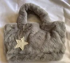 【新品・未使用】ファーバック　グレー　内ポケット付き