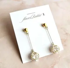 ハンドメイド　CZダイヤ　大人　ピアス　可愛い　ゴールド