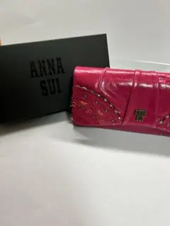 ANNA SUI 長財布 ブルー 星柄 型押し - メルカリ