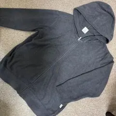 ジェラートピケ 長袖 ジップパーカー ダークグレー 部屋着 ルームウェア